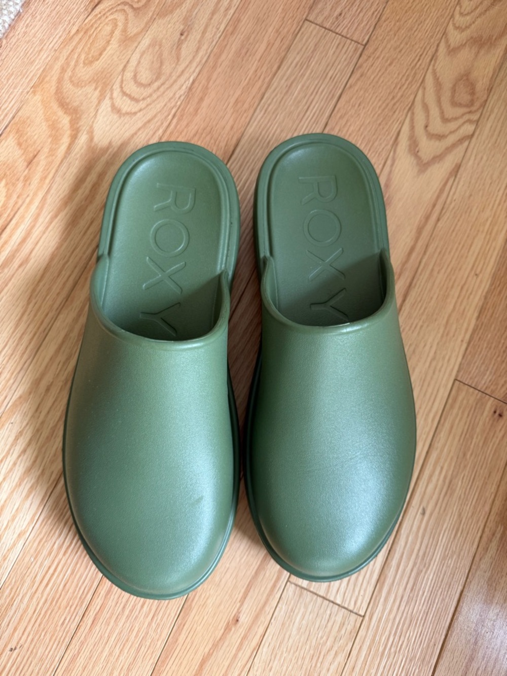 Roxy Olive Green Slip-On Clog Slides